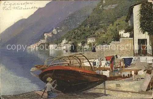 Lago di Lugano San Mamette Albogasio barca  Kat. Italien