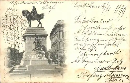 Milano Monumento G. Garibaldi Kat. Italien