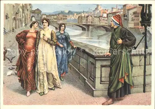 Firenze Toscana Incontro di Dante e Beatrice  Kat. Firenze