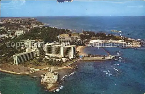 Puerto Rico Historic Fort Geronimo Hilton Hotel aerial view Kat. Puerto Rico