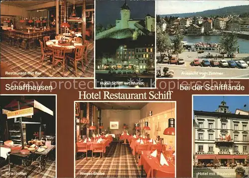 Schaffhausen SH Hotel Restaurant Schiff Bar mit Munot Schifflaende Riegelstube Boulevard Kat. Schaffhausen