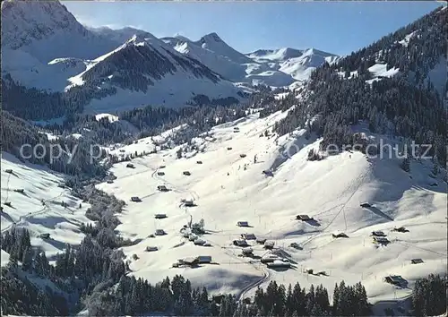 Adelboden mit Skigebiet Geils Hahnenmoos Regenbolshorn Kat. Adelboden