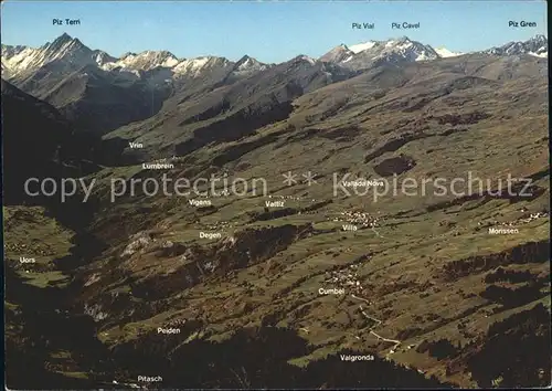 Val Lumnezia Panoramablick von der Alp Rien / Surselva /