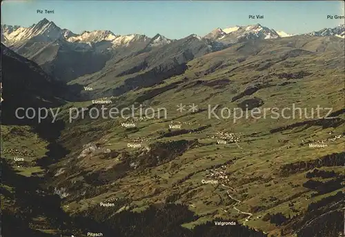 Val Lumnezia Panoramablick von der Alp Riein / Surselva /