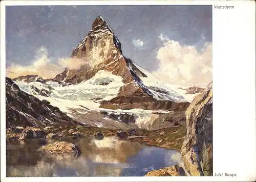 Zermatt VS Matterhorn Kuenstlerkarte Kat. Zermatt