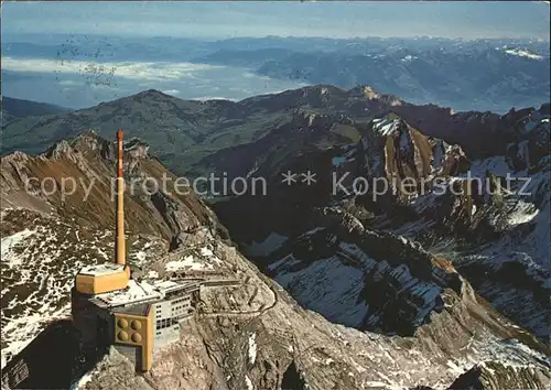 Saentis AR Fliegeraufnahme Bergstation mit Vorarlberg Kat. Saentis