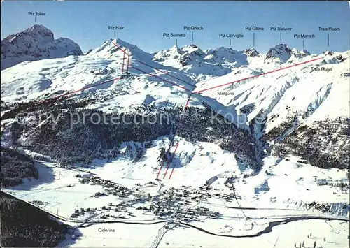 Celerina Marguns Skigebiet mit Alpenpanorama Kat. Celerina