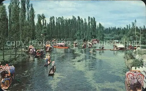 Xochimilco Fluss Boote Kat. Mexiko