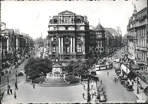 Bruessel Bruxelles Place de Brouckere Strassenbahn Autos Kat. 