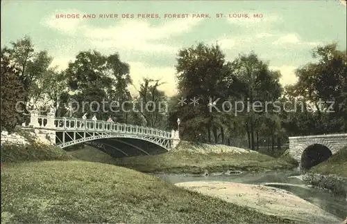 Saint Louis Missouri Bridge and Rives des Peres Forest Park Kat. United States