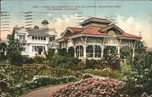 Hollywood California Kiosk and Residence of Paul de Longpre Garden Kat. Los Angeles United States
