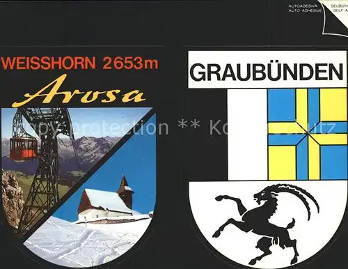 Arosa GR Weisshorn Seilbahn Bergkirchli Wappen Graubuenden Kat. Arosa