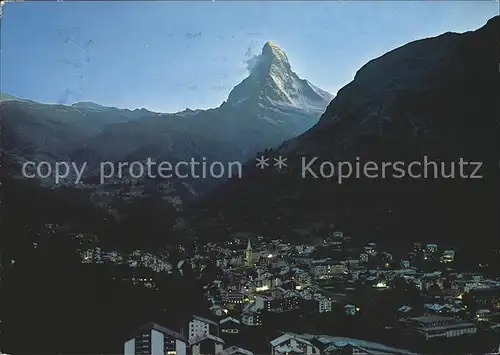 Zermatt VS mit Matterhorn Nachtaufnahme Kat. Zermatt