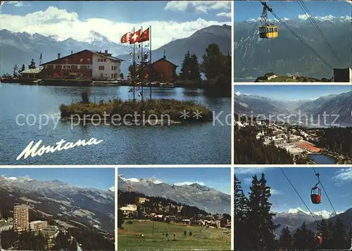 Montana Vermala See und Landschaftspanorama Seilbahnen Kat. Randogne