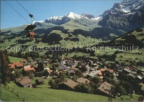 Adelboden mit Sesselbahn Schwandfeldspitz Bonderspitz Kleinlohner Kat. Adelboden