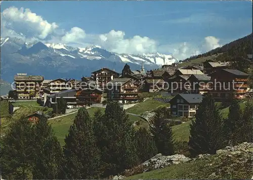 Graechen VS Ortsansicht mit Alpenpanorama Kat. Graechen