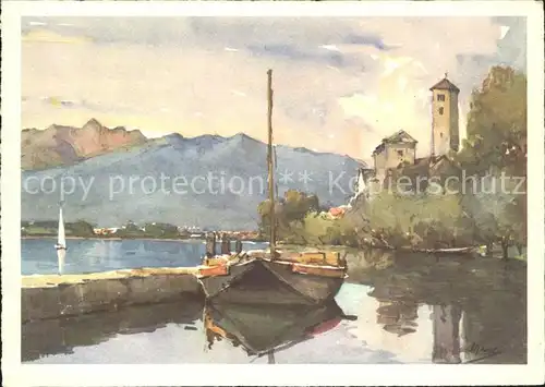 Lago Maggiore Rivaplana Aquarell Kat. Italien