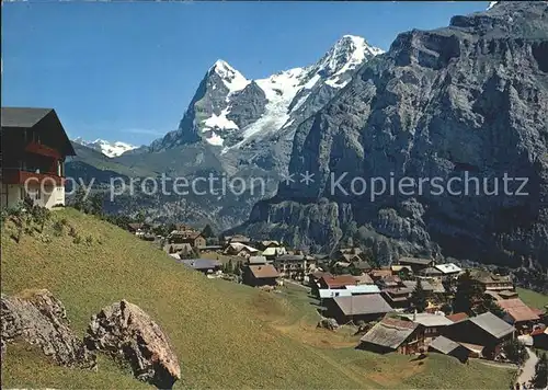 Muerren BE mit Eiger und Moench Kat. Muerren