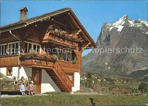 Grindelwald Bernerhaus mit Wetterhorn Kat. Grindelwald