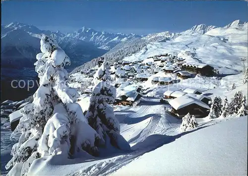 Bettmeralp VS Winterpanorama mit Mischabel Matterhorn Weisshorn Kat. Bettmeralp