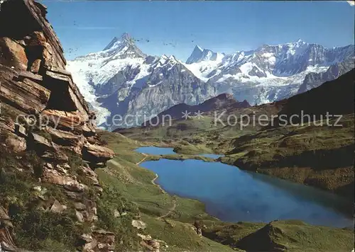 Grindelwald Bachalpsee mit Schreck und Finsteraarhorn Kat. Grindelwald