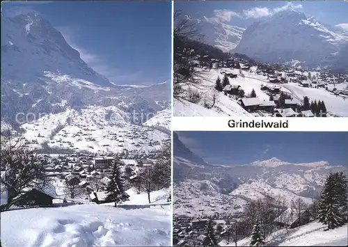 Grindelwald Ortsansicht Winterpanorama Kat. Grindelwald