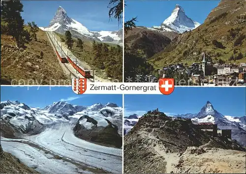 Zermatt VS Gornergratbahn Matterhorn Mt Rosa Liskamm Kat. Zermatt