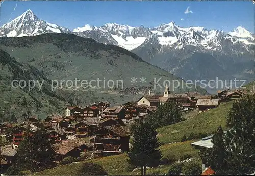 Graechen VS mit Bietschhorn und Aletschhorn Kat. Graechen