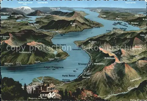 Lago Maggiore Panoramakarte Kat. Italien