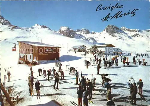 St Moritz GR mit Corviglia und Talstation Piz Nair Kat. St Moritz