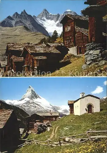 Zermatt VS Findelen mit Matterhorn Obergabelhorn Bergkirchli Kat. Zermatt