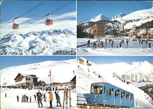 St Moritz GR Luftseilbahn Skigebiet Corvigliabahn Eisbahn Kat. St Moritz