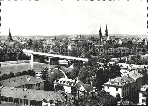 Basel BS Fliegeraufnahme Wettsteinbruecke Muenster Rhein Kat. Basel