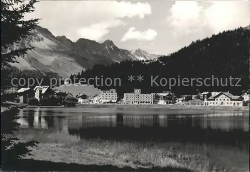 Engadin GR Haeuser am see / St Moritz /Bz. Maloja