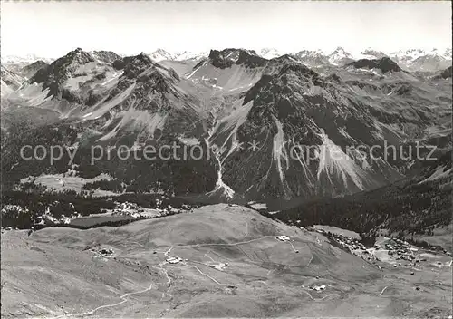 Arosa GR Blick vom Weisshorn Furkahoerner Kat. Arosa