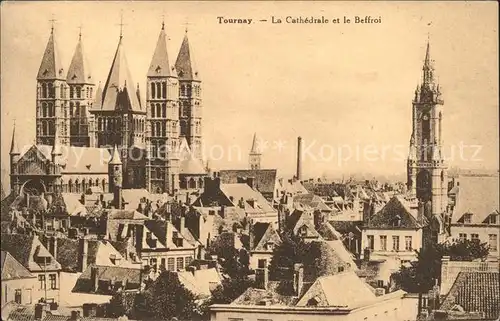 Tournay Liege Cathedrale et le Beffroi Kat. 