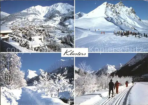 Klosters GR mit Aelpelti Gotschnagrat mit Casanna Skiwanderparadies Klosters Kat. Klosters