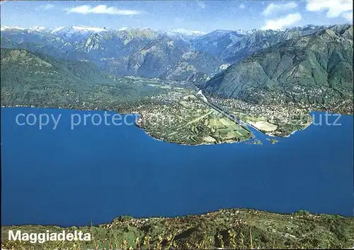 Ascona TI Maggiadelta Fliegeraufnahme / Ascona /Bz. Locarno