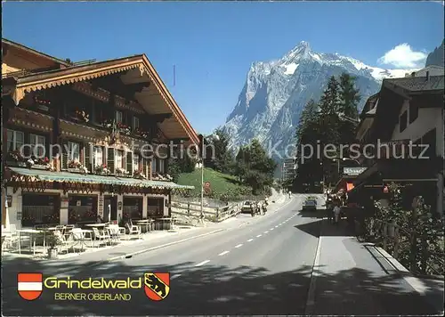 Grindelwald Ortsblick mit Wetterhorn Kat. Grindelwald