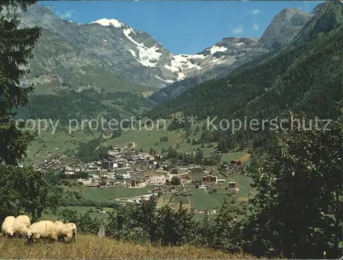 Leukerbad mit Balmhorn Gitzifurgge Majinghorn Kat. Loeche les Bains