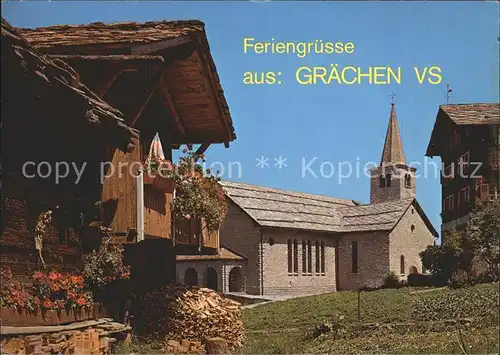 Graechen VS Kirche Dorfpartie Kat. Graechen