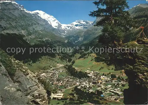 Leukerbad mit Balmhorn und Gitzifurgge Kat. Loeche les Bains