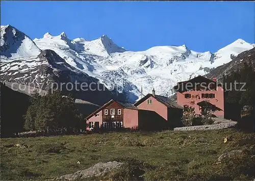 Rosegtal Hotel Restaurant Roseggletscher mit Alpen / Roseg /Rg. Inn