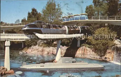 Disneyland California Submarine Monorail trains Peoplemover U Boot Eisenbahn  Kat. Anaheim