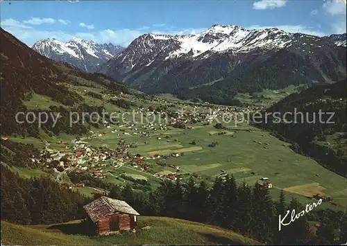 Klosters GR Dorf und Platz mit Gatschiefer Kat. Klosters
