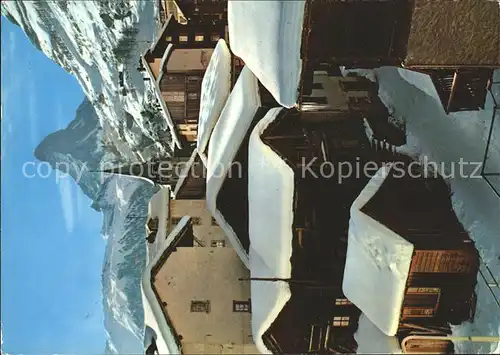 Zermatt VS Dorfpartie verschneit Matterhorn Kat. Zermatt