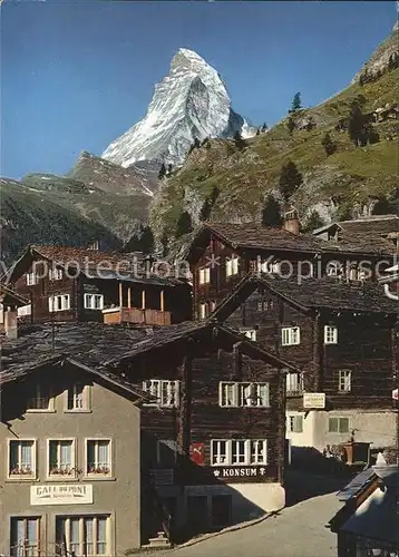 Zermatt VS Dorfpartie mit Matterhorn Kat. Zermatt