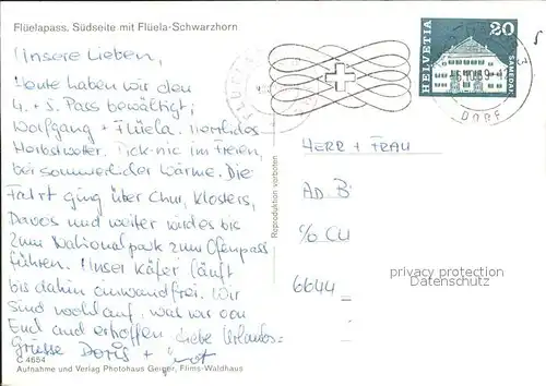 Flueelapass mit Schwarzhorn / Flueela /Rg. Davos Dorf