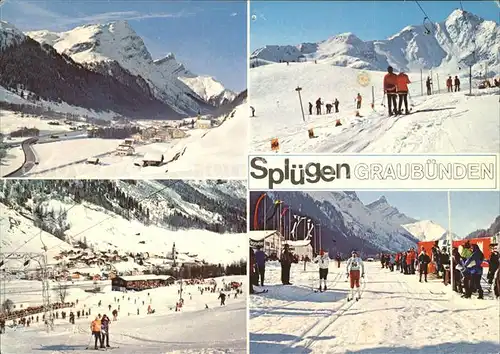 Spluegen GR Skigebiet Langlauf Sessellift Kat. Spluegen