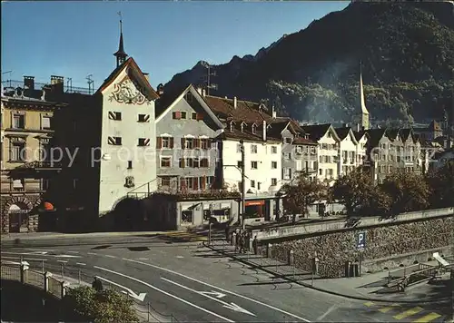 Chur GR Stadtblick mit Oberem Tor Kat. Chur